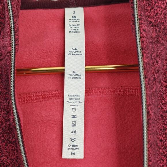 Lululemon Scuba Hoodie III Size 2 Rio Mist Boom Juice Red Grape Zip Sweatshirt - Picture 12 of 12